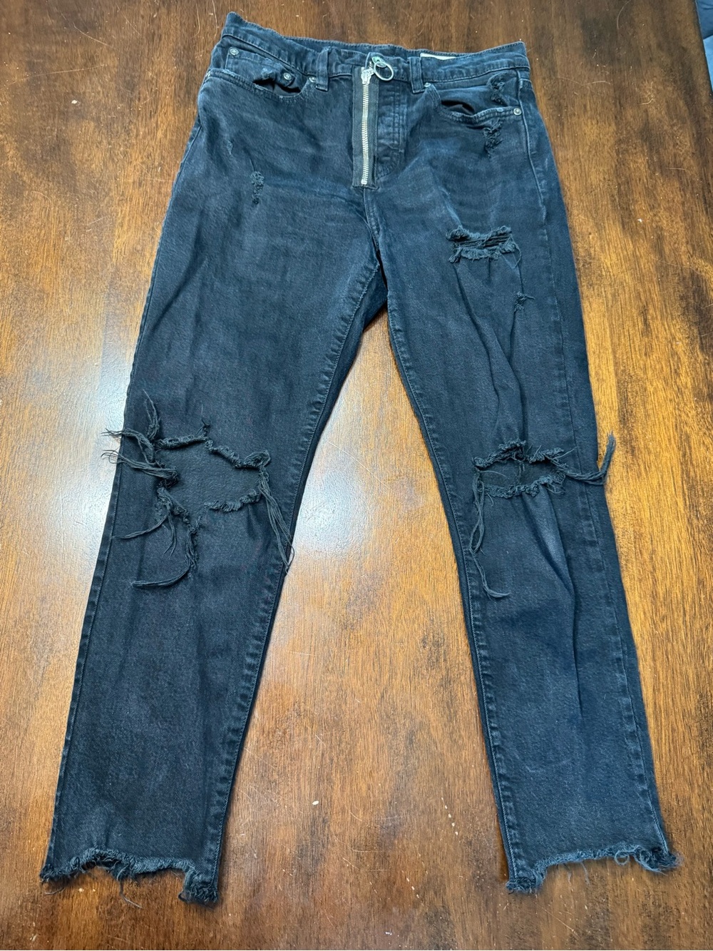 pistola Black Distressed Boyfriend Jeans